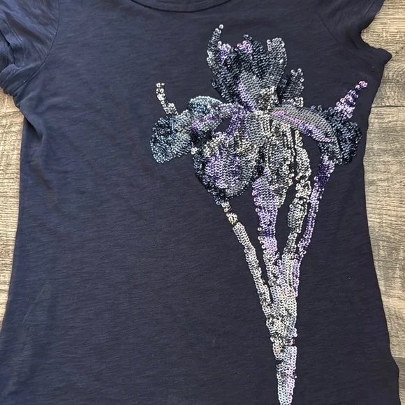 Vintage Express Navy Sequin Tee - Picture 5 of 8